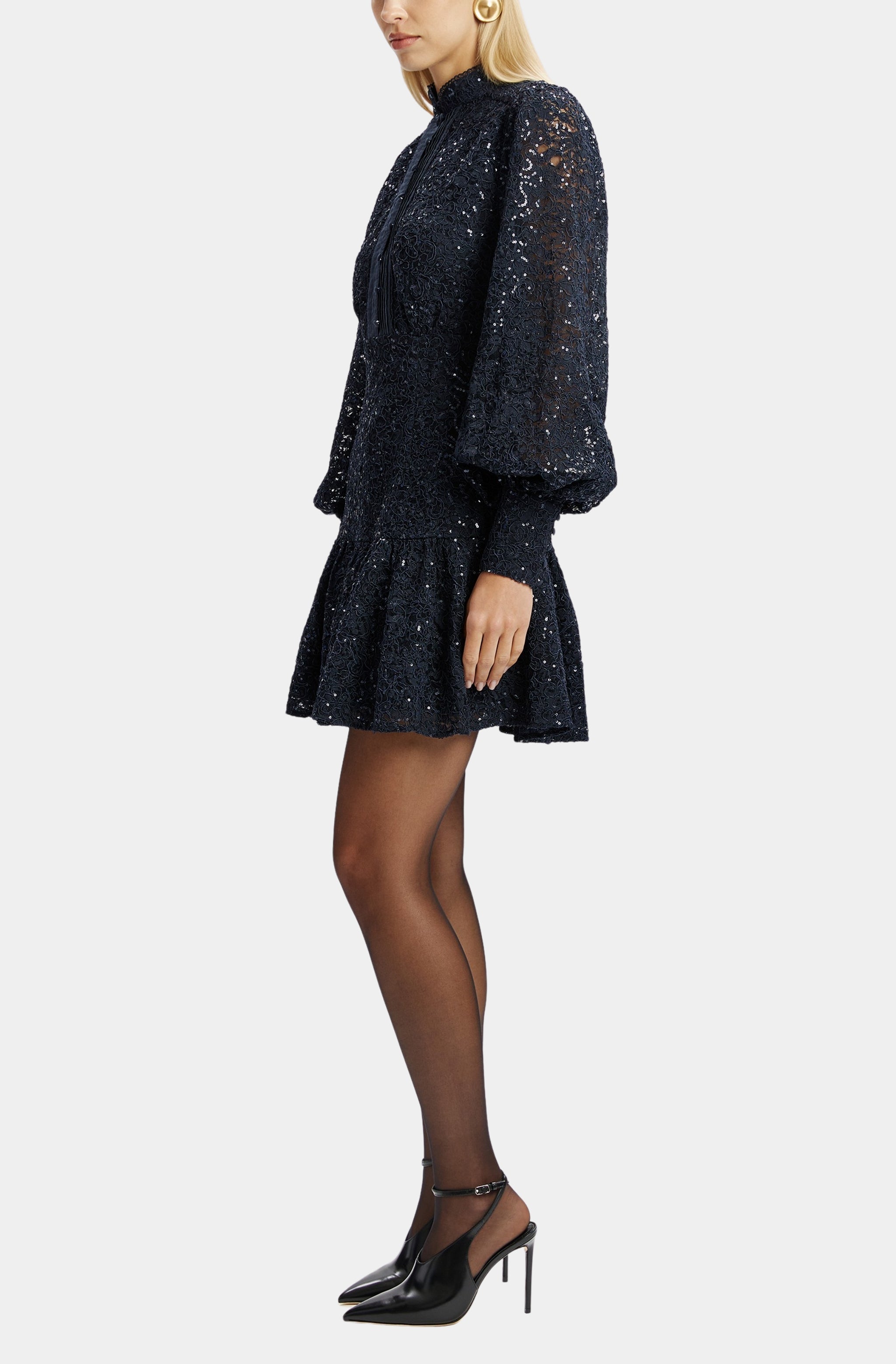bardot remy lace dress Bardot Remy Lace Mini Dress in Blue TrenLend
