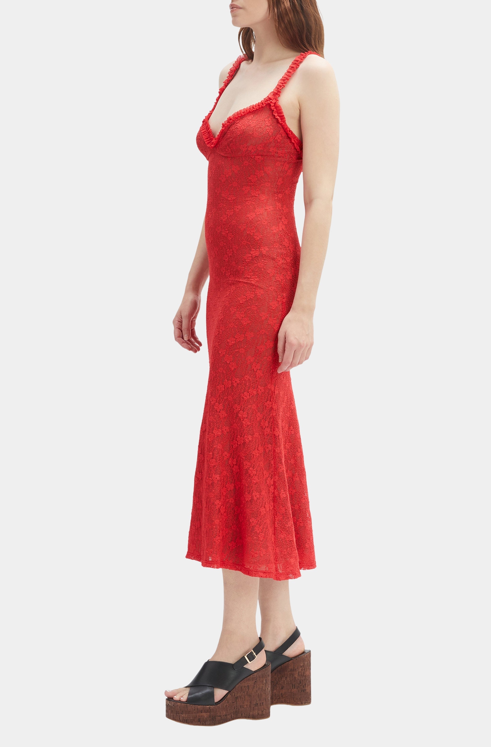 Alegra Stretch Lace Midi Dress