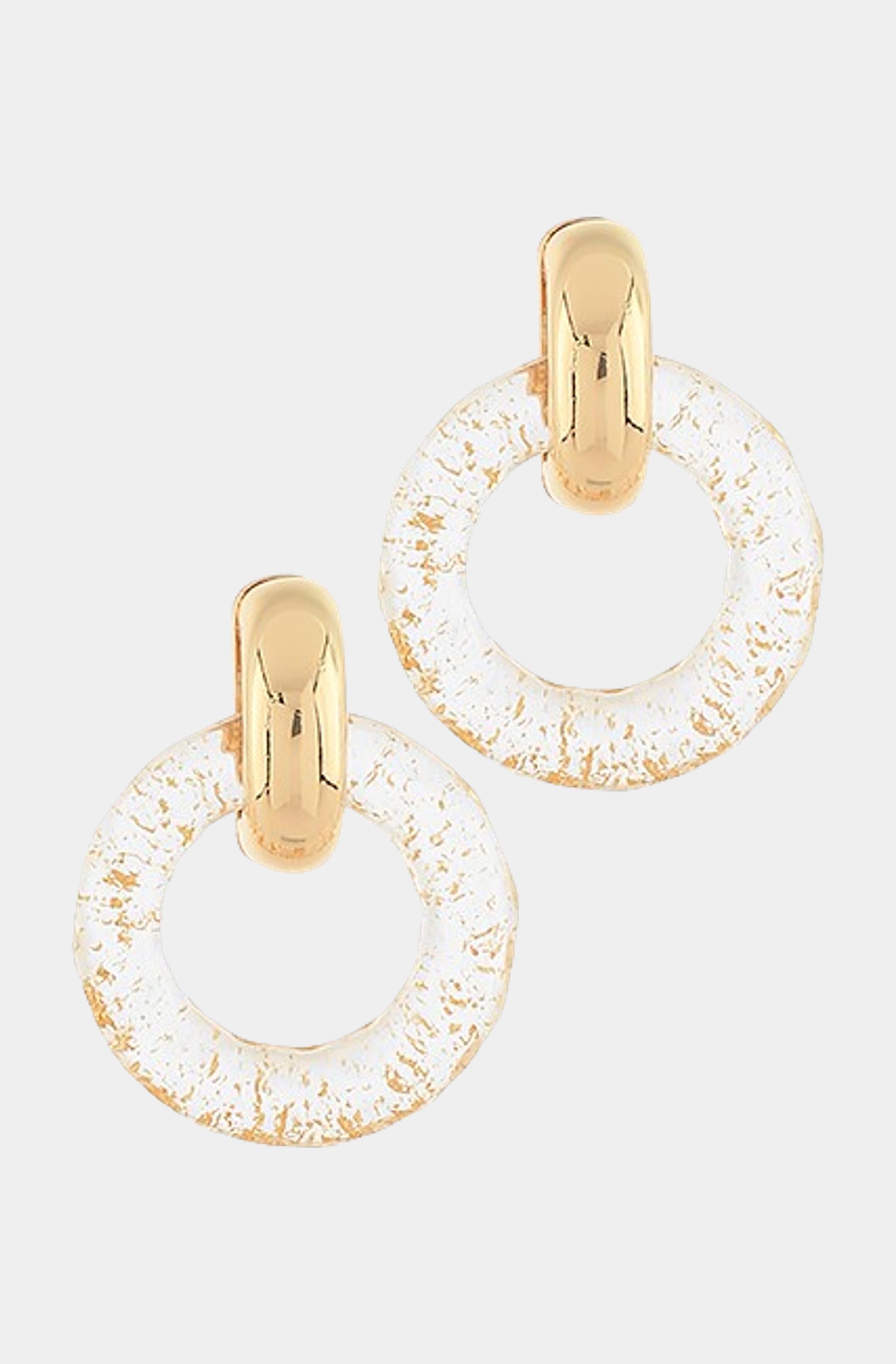 Gold Flake Resin Ring Earrings