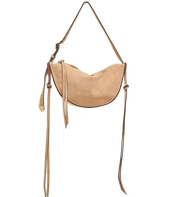 Verona Shoulder Bag Beige Suede