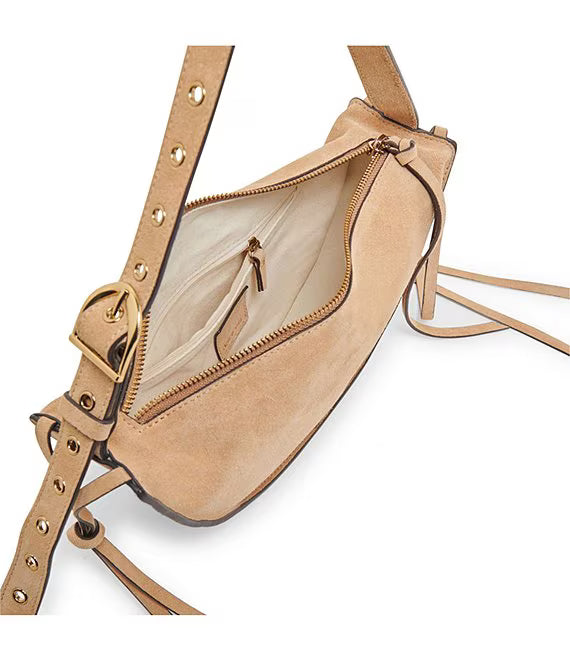 Verona Shoulder Bag Beige Suede