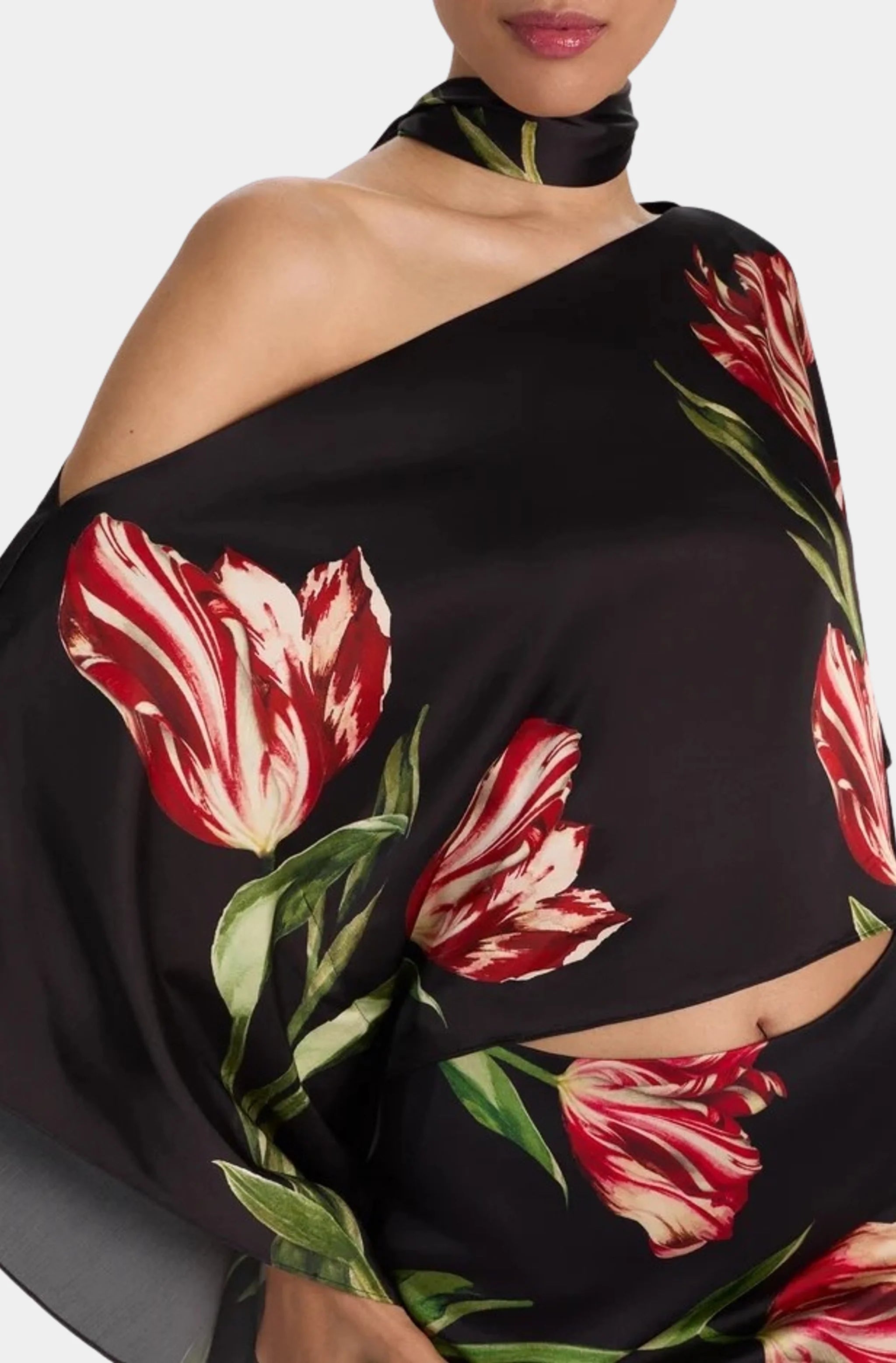 Rita Ots Draped Cropped Top with Scarf
