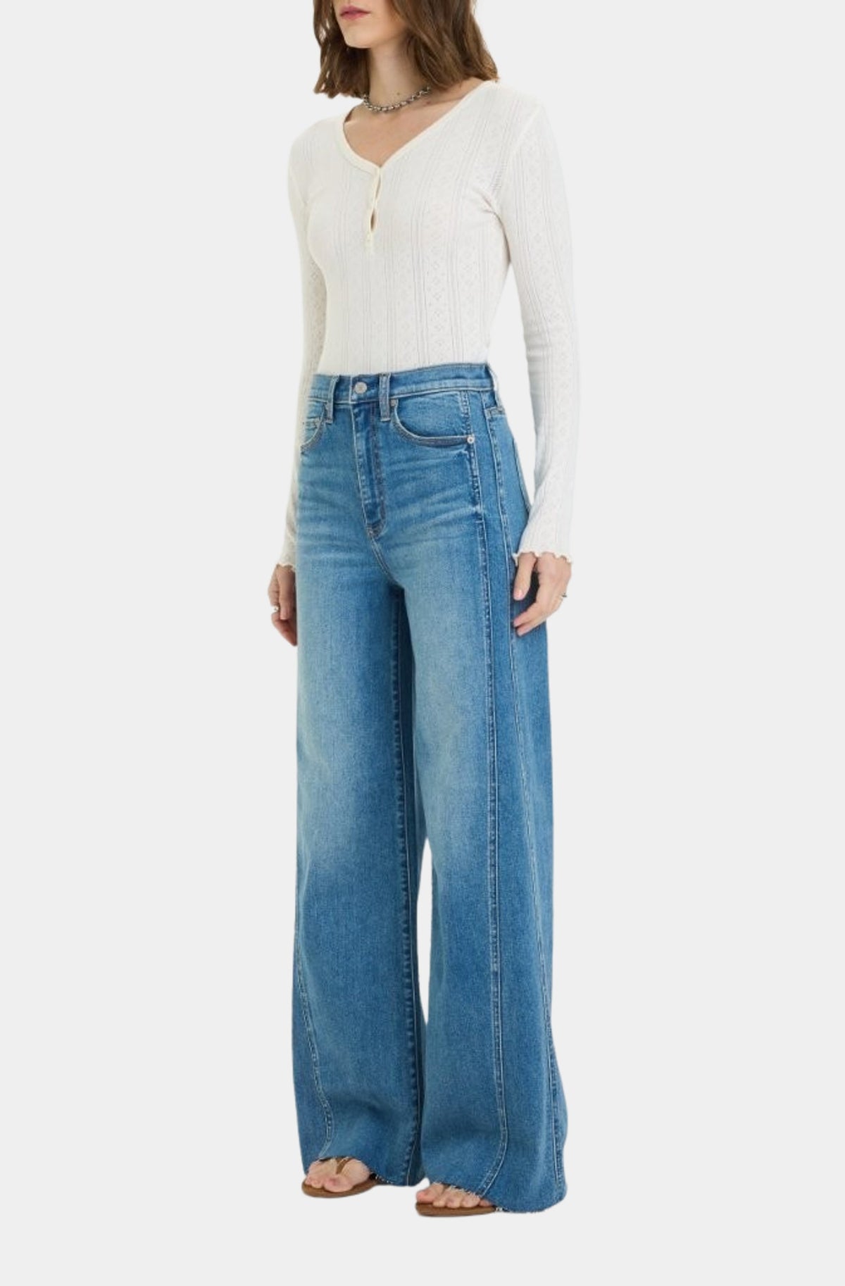 Far Out W/ Seaming High Rise Wide Leg