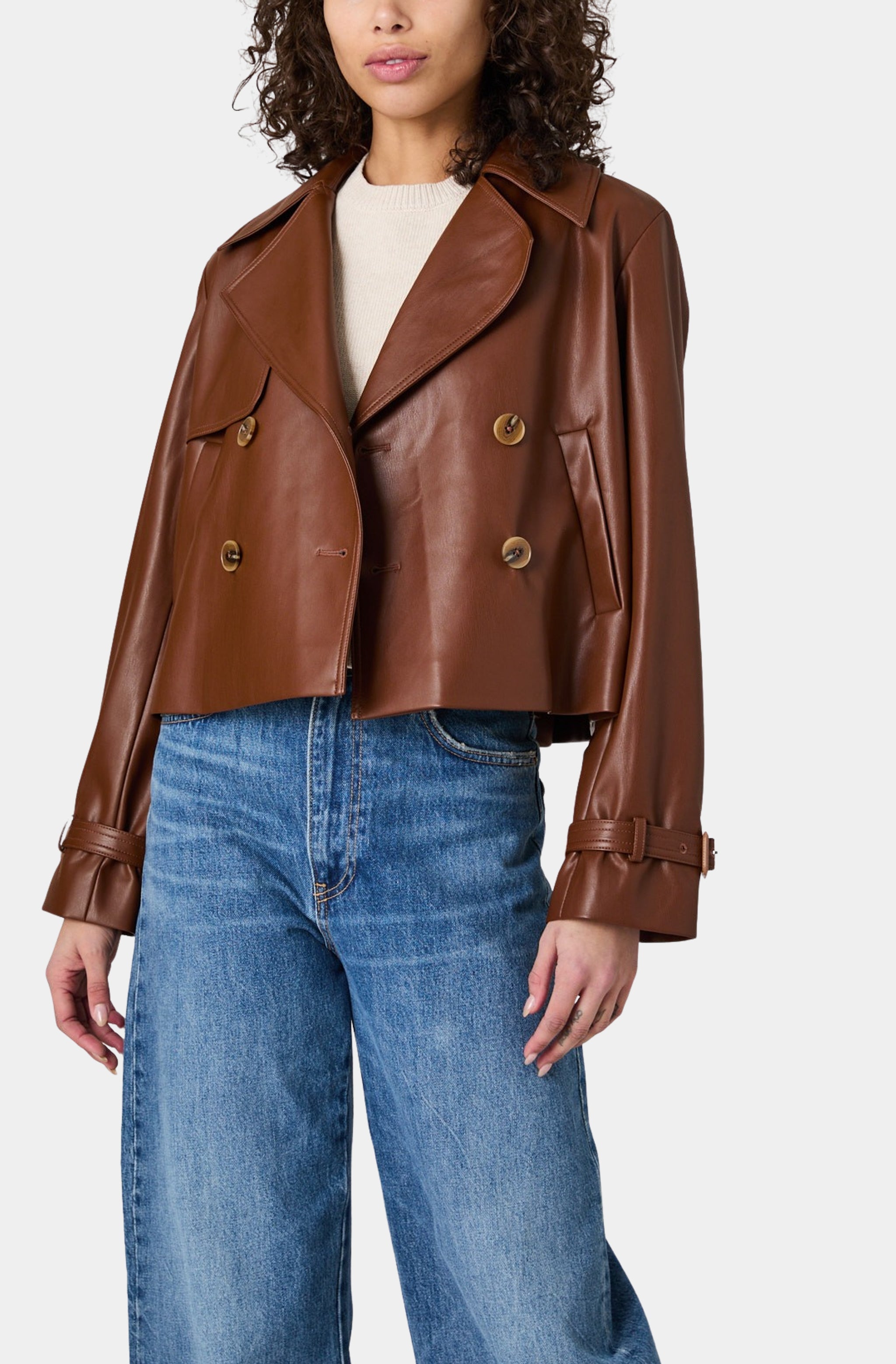Porto Faux Leather Cropped Jacket – Hemline Pensacola