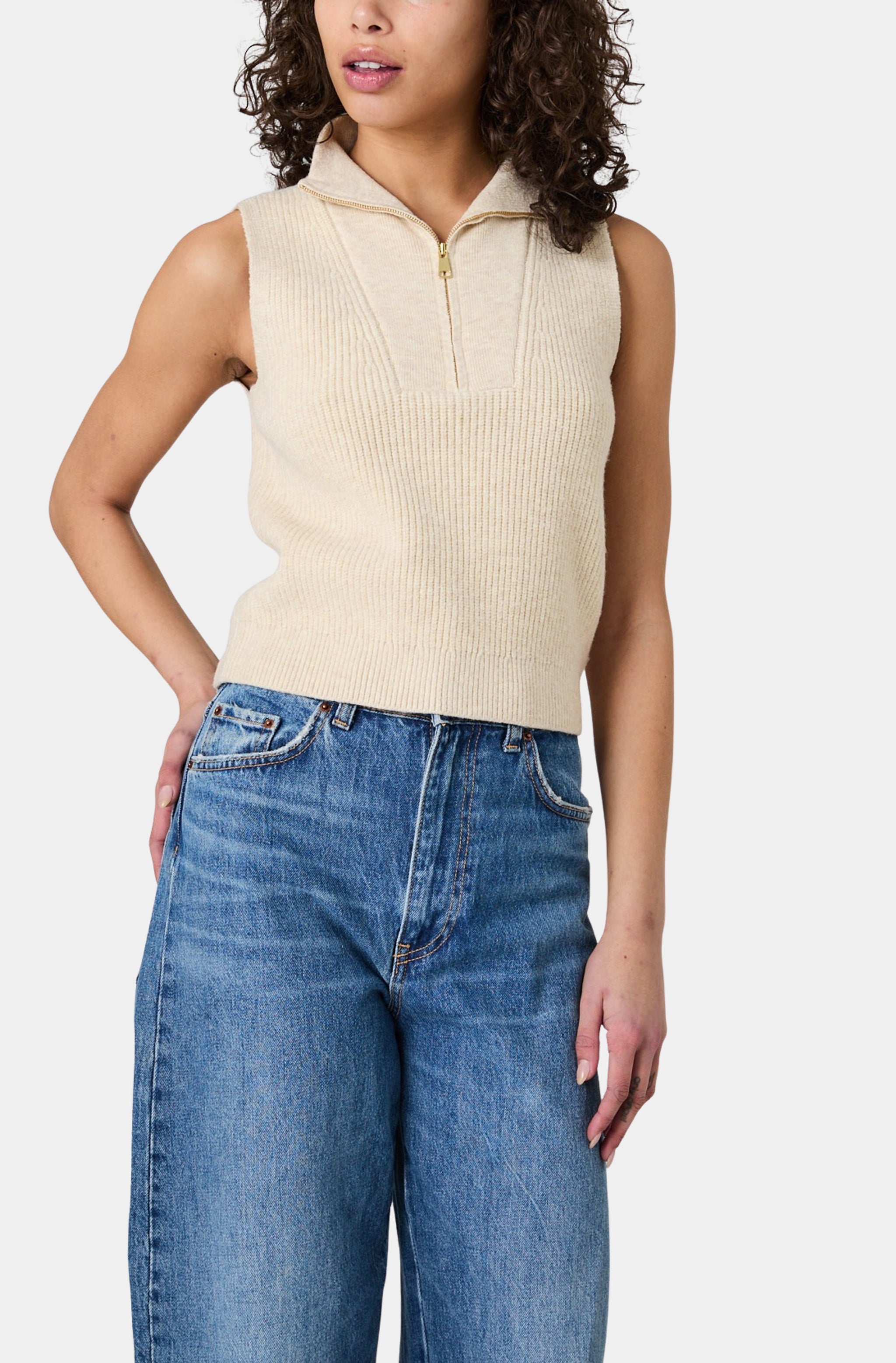 Marley Knit Half Zip Rib Vest – Hemline Pensacola