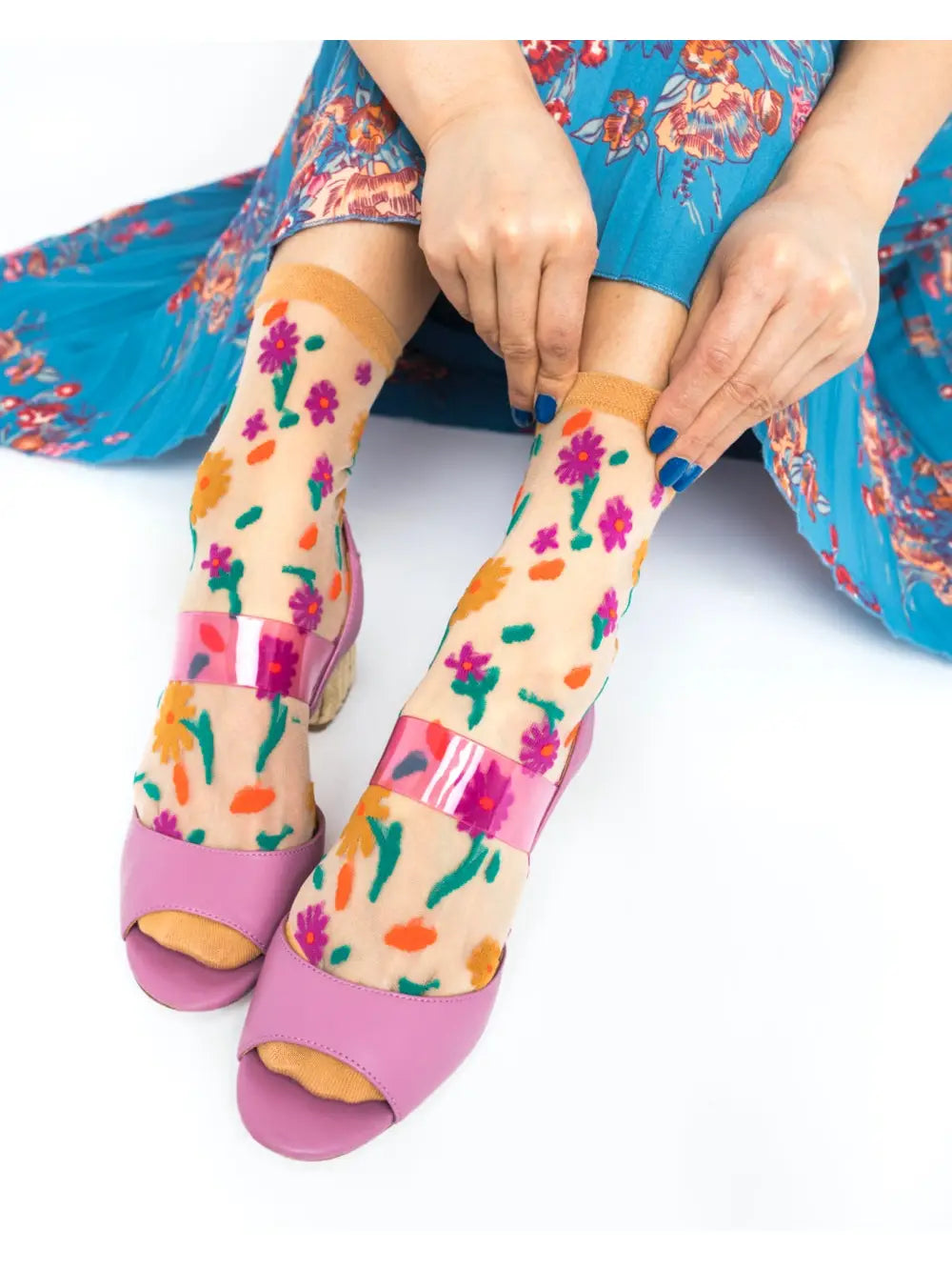 Ditsy Floral Sheer Ankle Sock