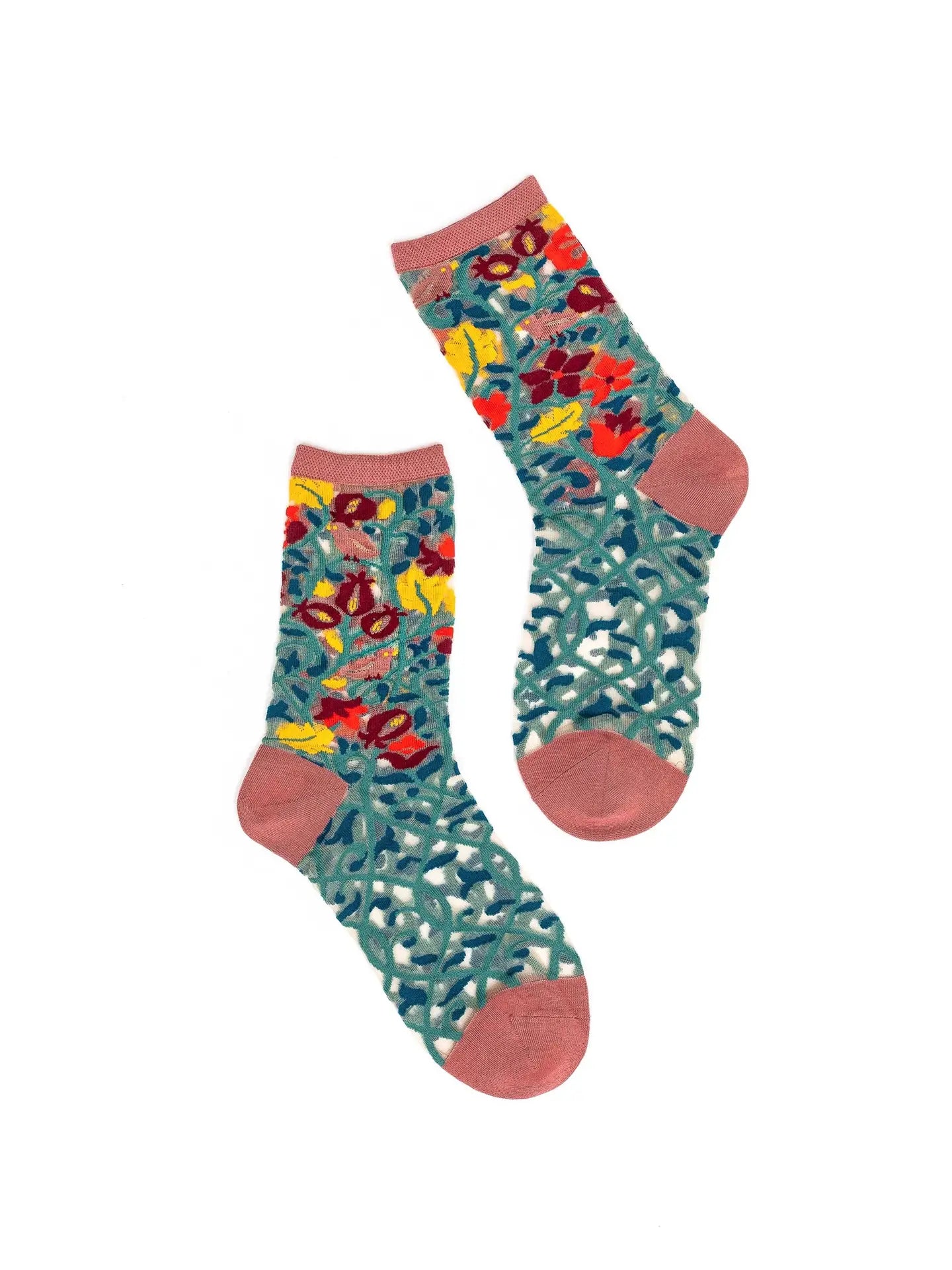 Tapestry Vines Sheer Crew Sock