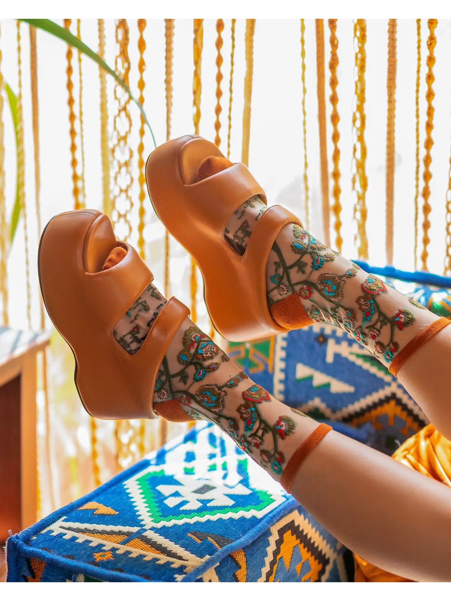 Tree of Life Sheer Crew Sock