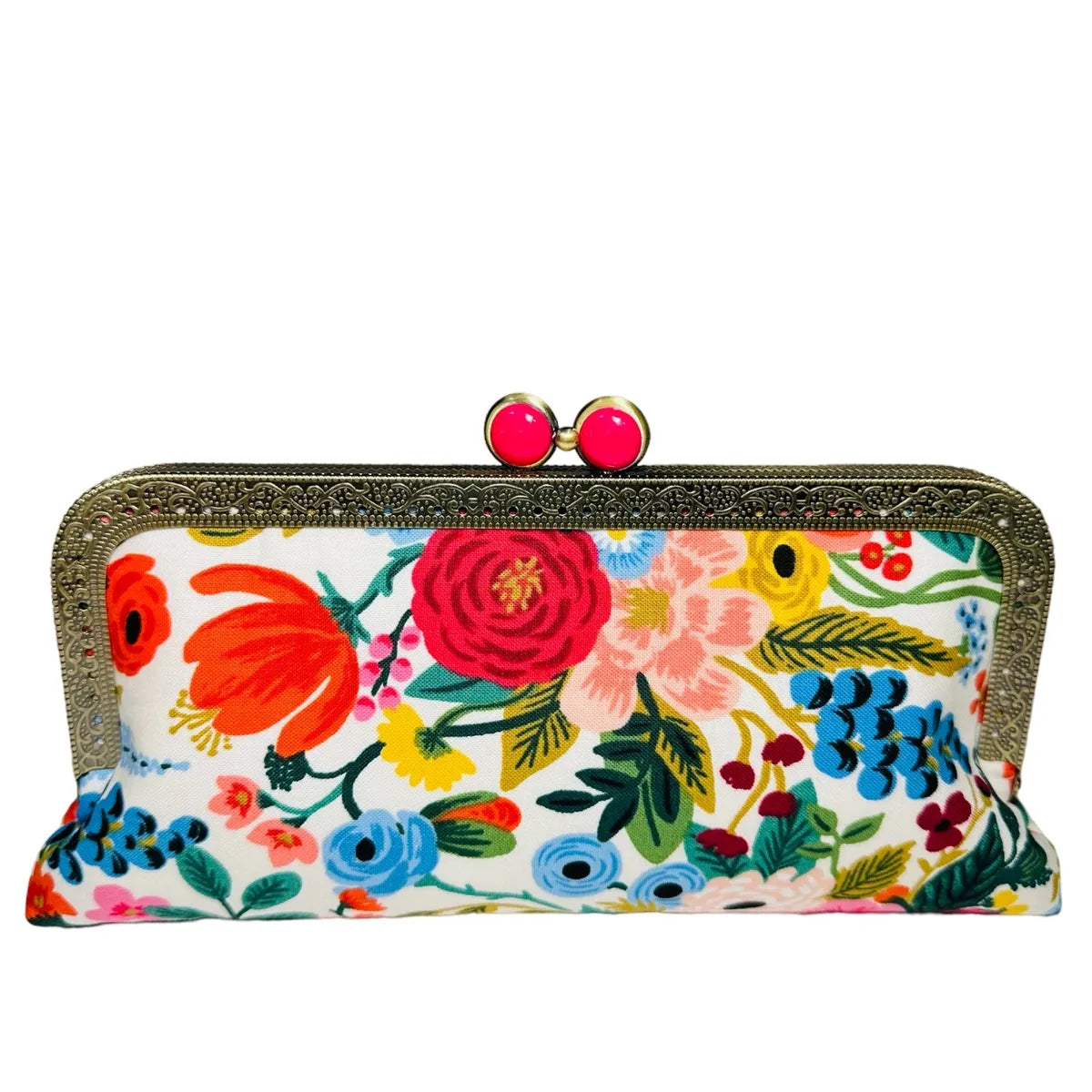 Cell Phone Clutch - Garden Party Cream - Black