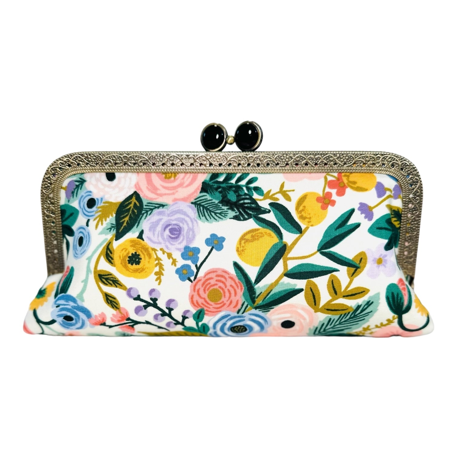 Cell Phone Clutch - Garden Party Ivory - Black