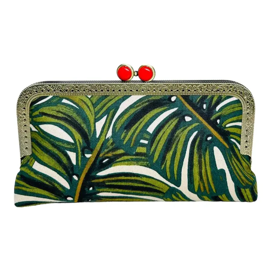 MIDI Clutch Purse - Monstera