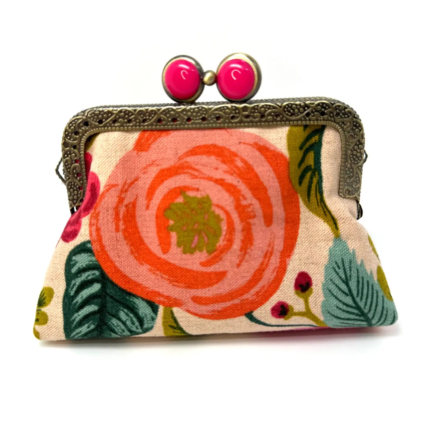 On the Go Credit Card Clutch - Joliet Rose Cream - Hot Pink